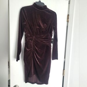 NWT Express brown velvet dress size S
